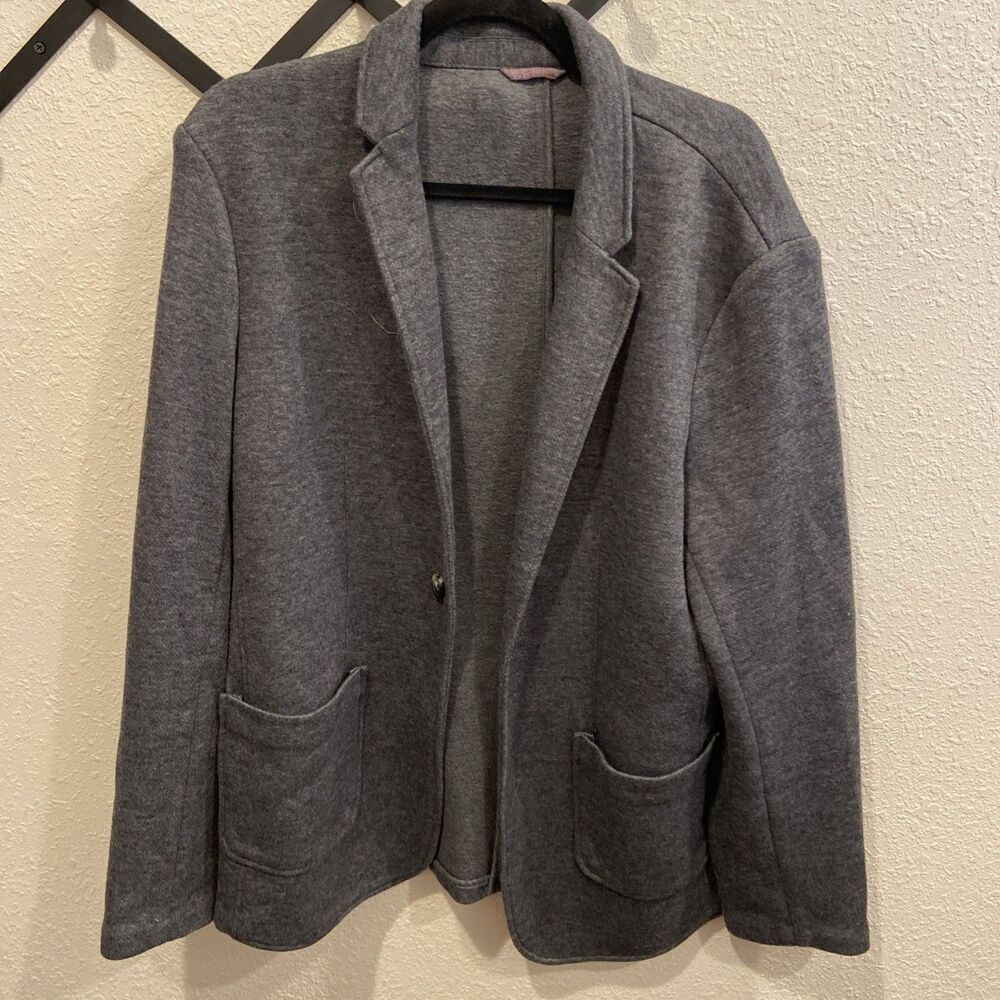 Marine Layer Blazer Mens 44 Gray Knit Casual Jacket Patch Pockets Notch Lapel